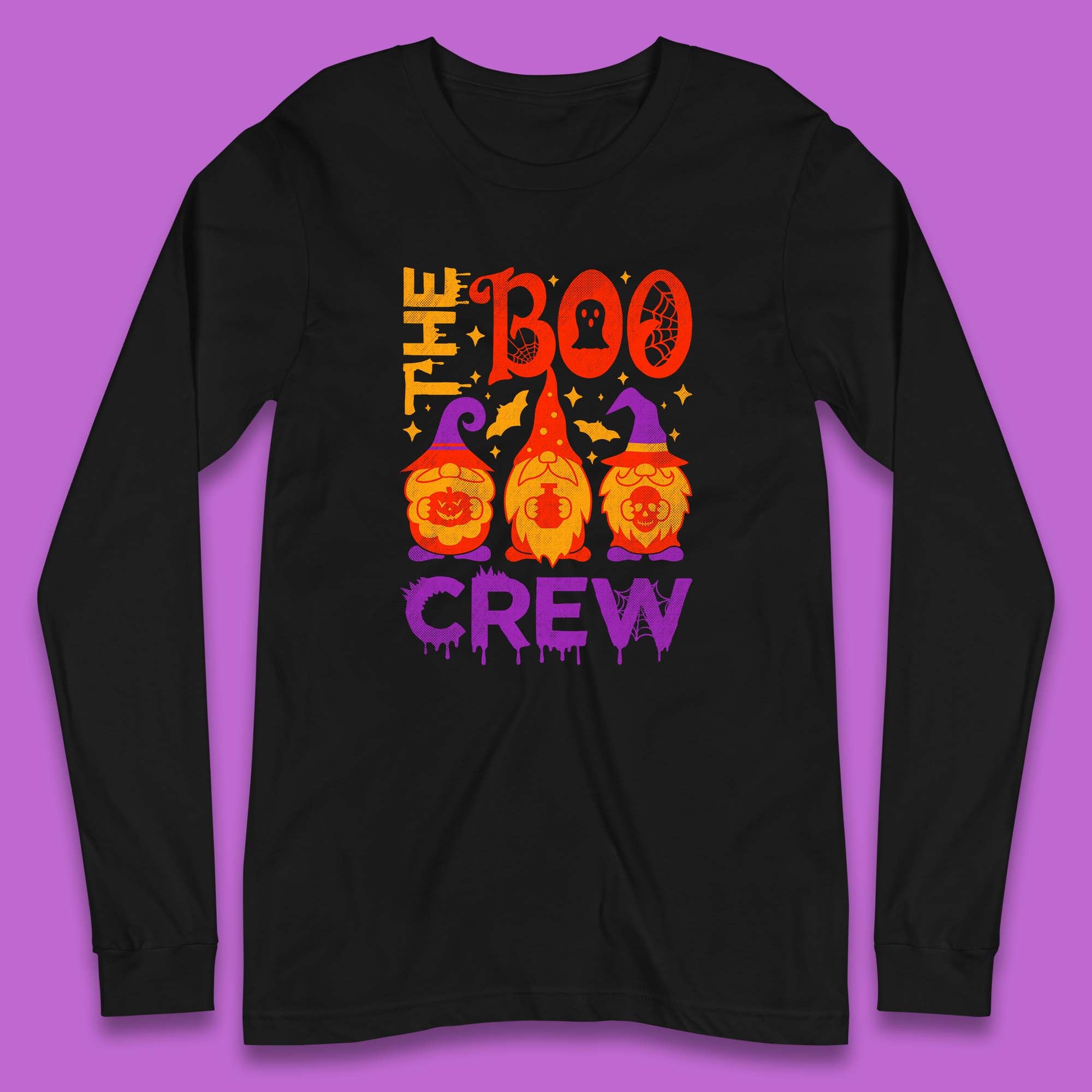 The Boo Crew Halloween Gnomes Squad Horror Scary Spooky Matching Costume Long Sleeve T Shirt