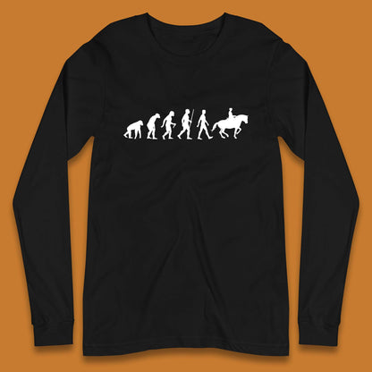 Horse Riding Evolution Equestrian Horse Racing Jockey Long Sleeve T Shirt