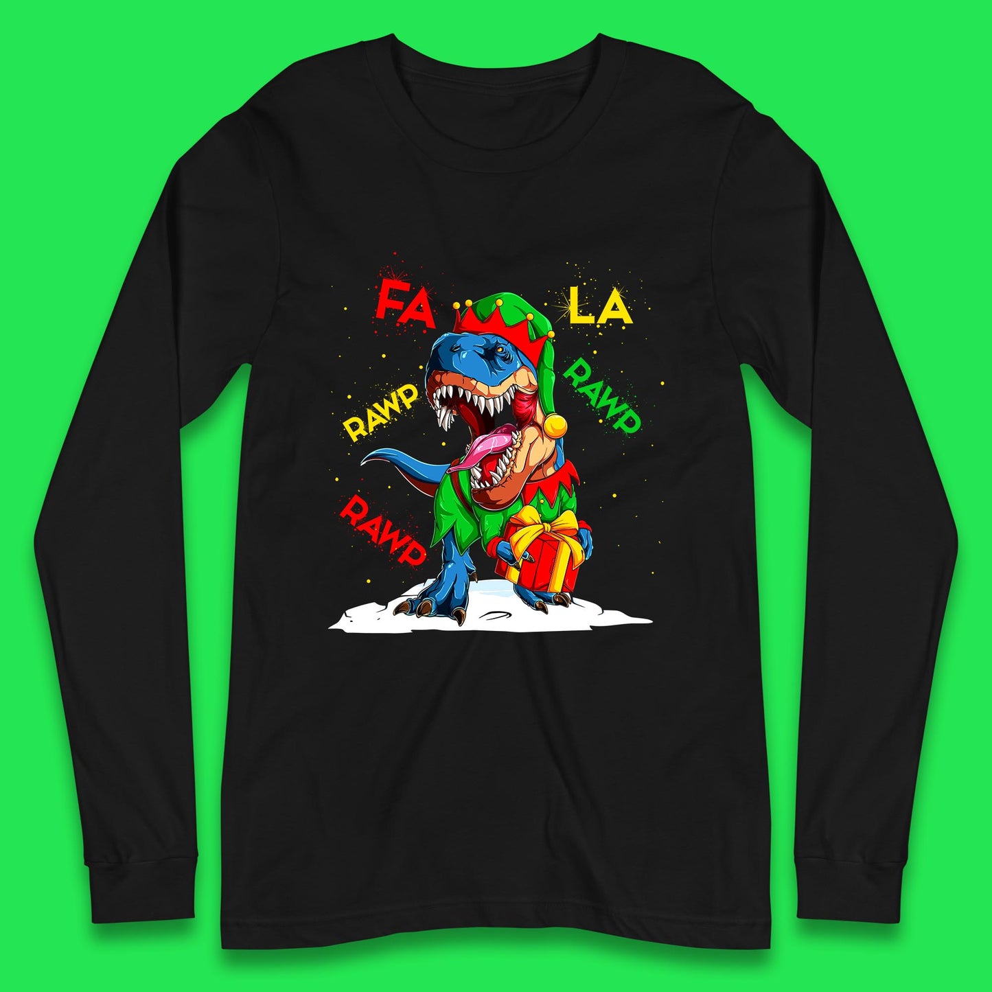 christmas dinosaur long sleeve t shirt