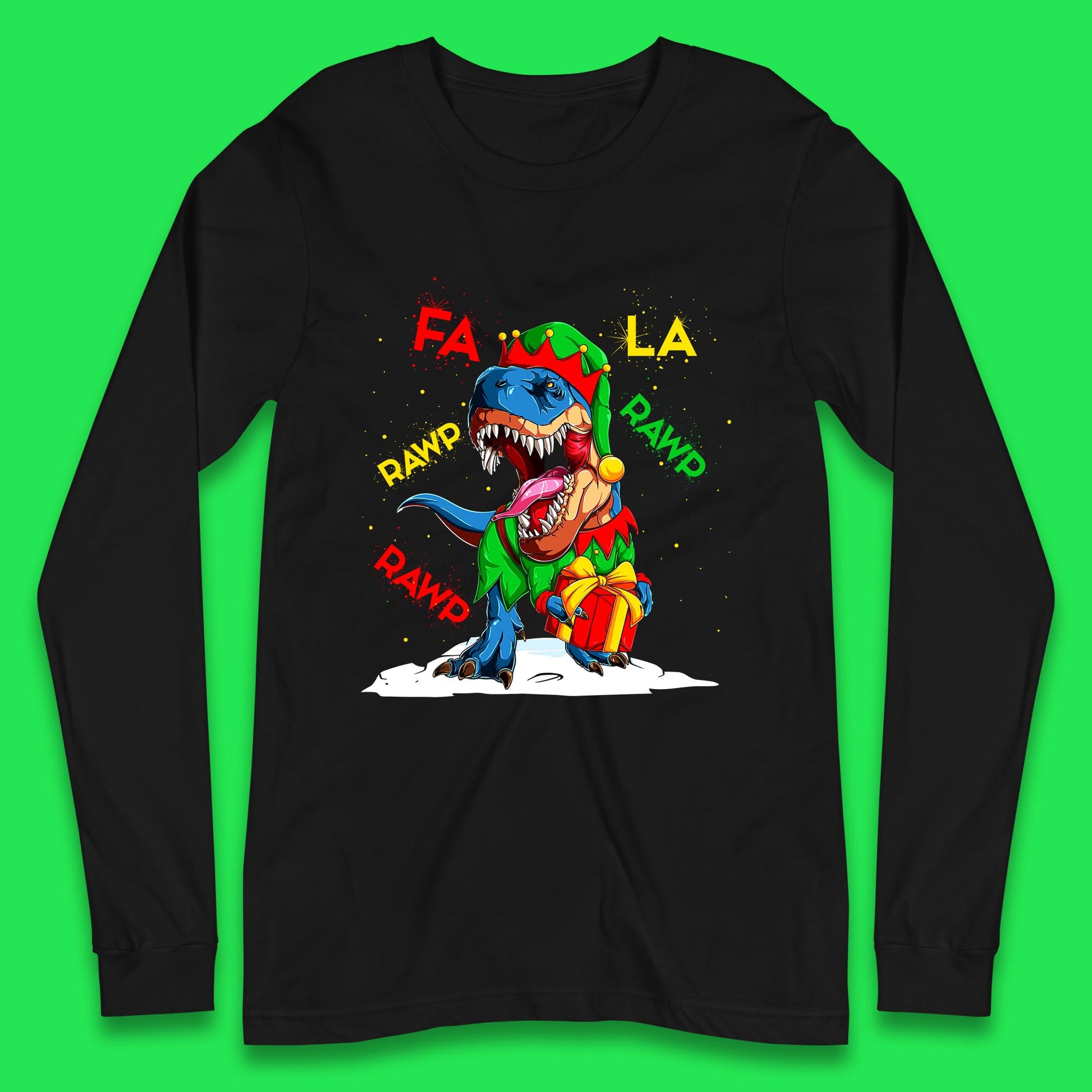 christmas dinosaur long sleeve t shirt