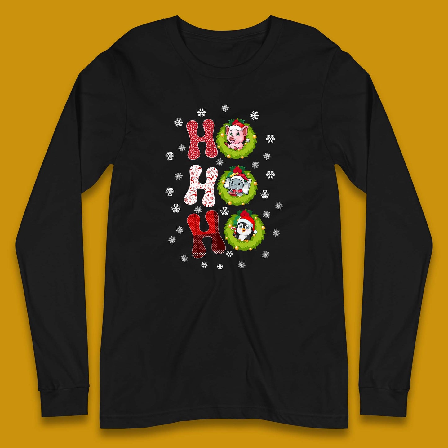 ho ho ho christmas animals long sleeve t shirt