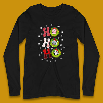 ho ho ho christmas animals long sleeve t shirt