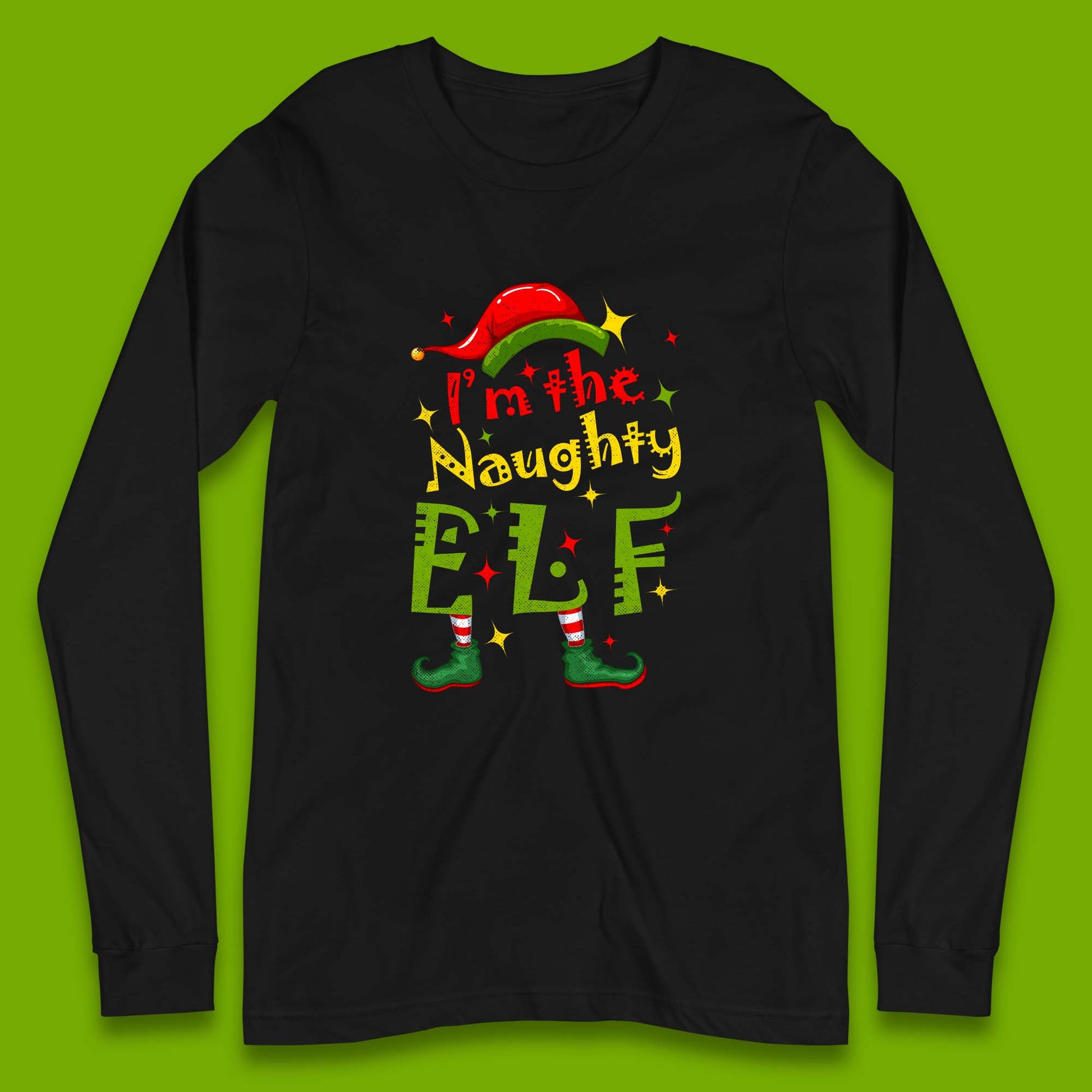 naughty elf long sleeve t shirt