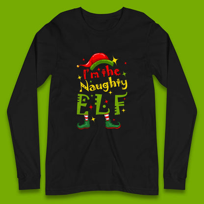 naughty elf long sleeve t shirt
