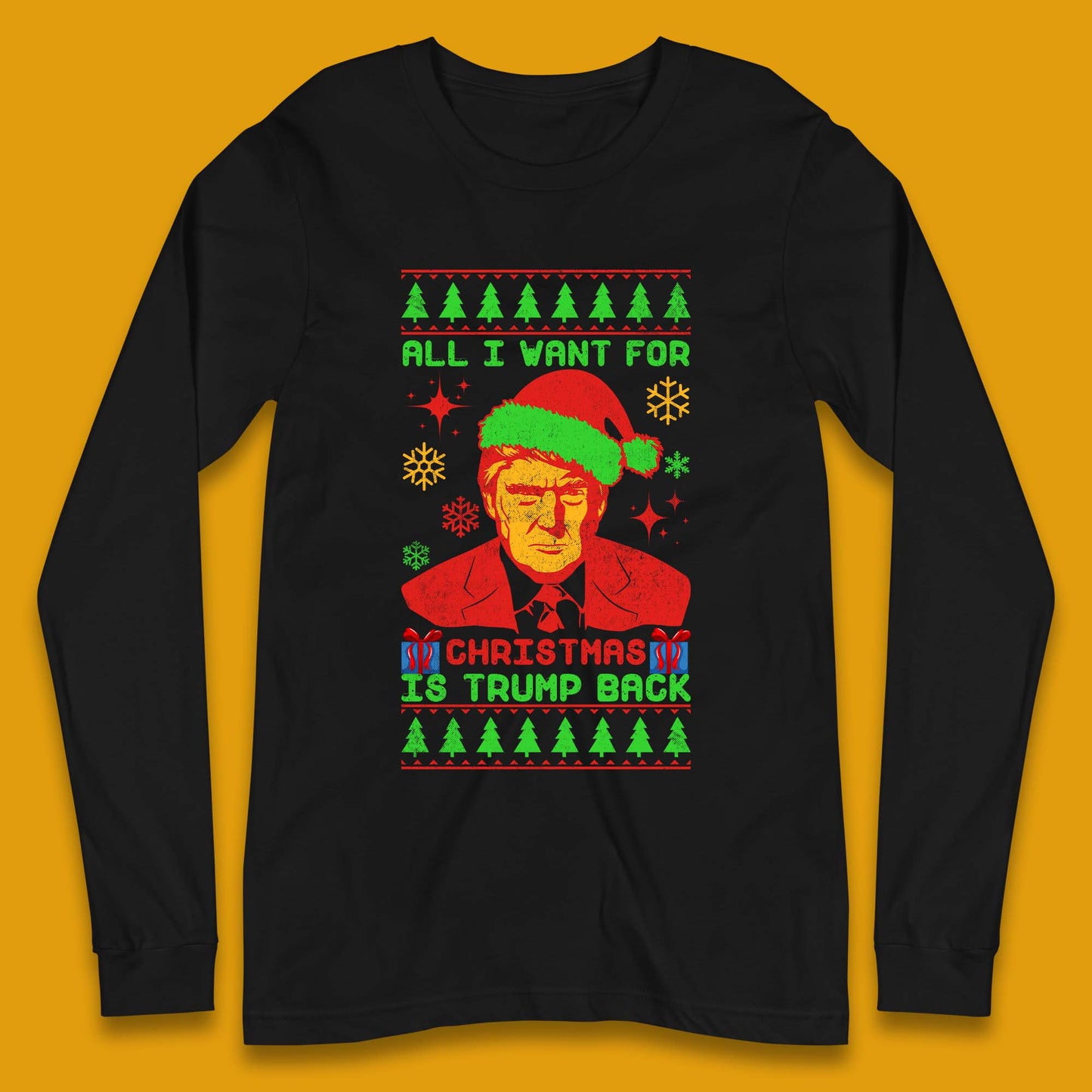Trump Back Christmas Long Sleeve T-Shirt