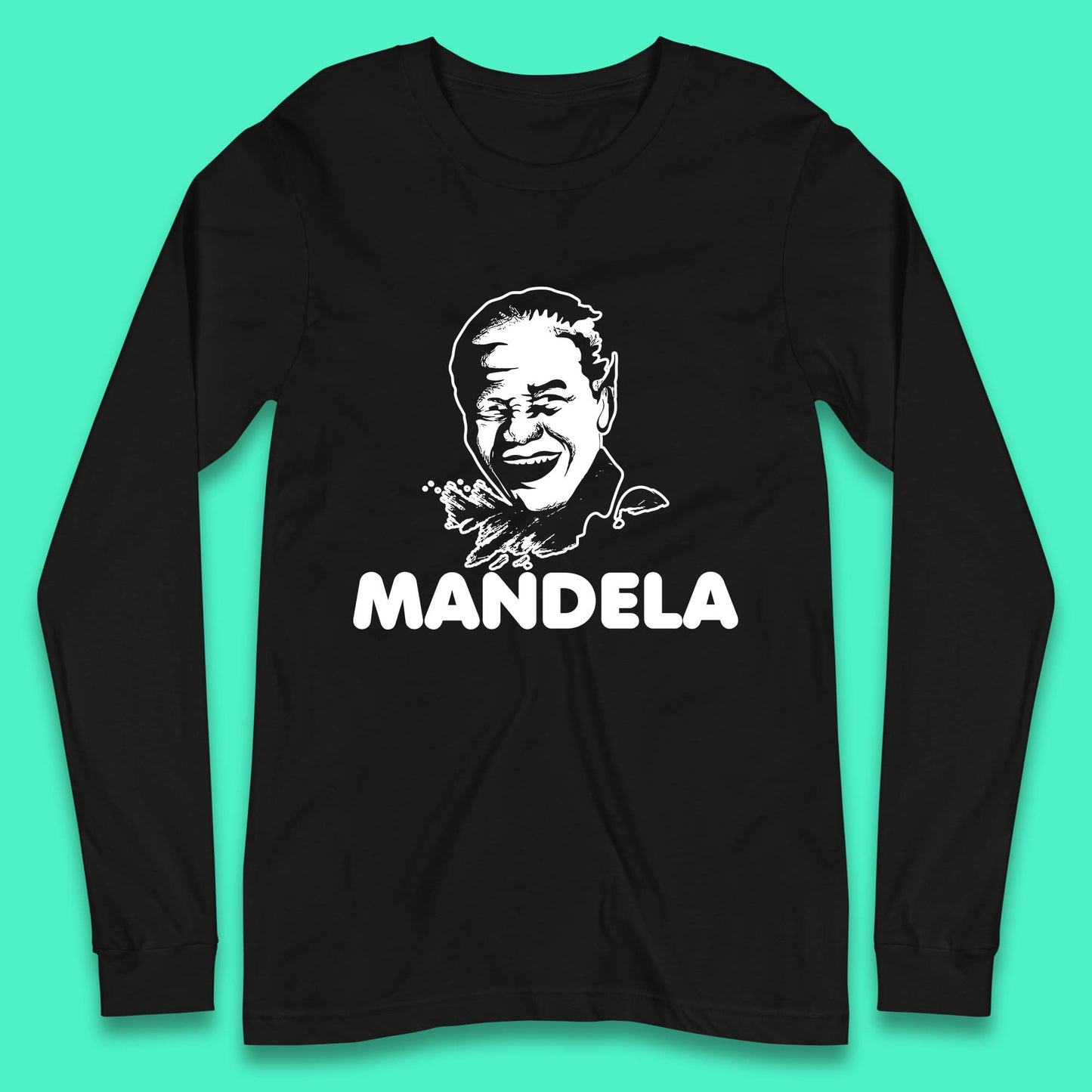 Mandela Portrait Art Black Lives Matter Nelson Mandela International Day Long Sleeve T Shirt