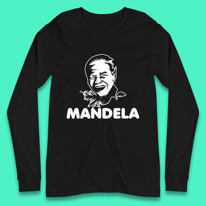 Mandela Portrait Art Black Lives Matter Nelson Mandela International Day Long Sleeve T Shirt