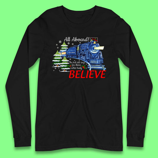 All Abroad Believe Christmas Train Long Sleeve T-Shirt