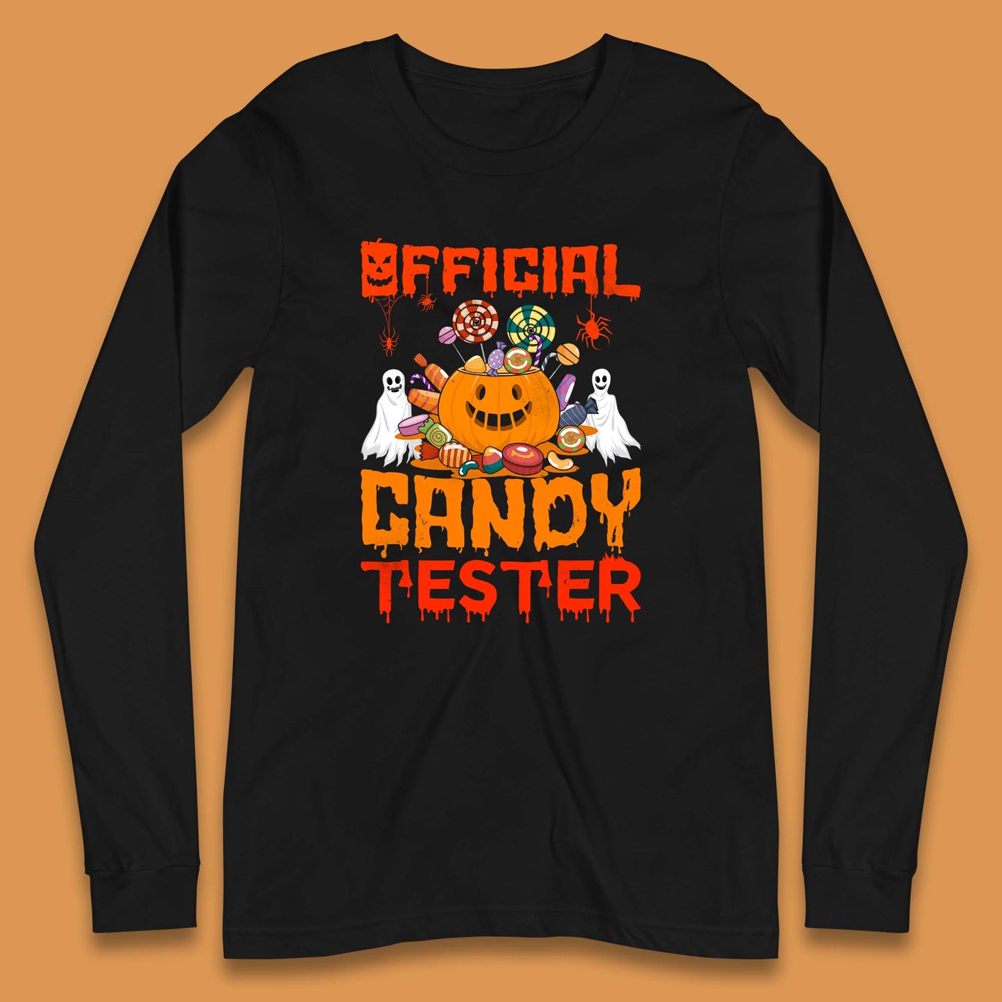 Official Candy Tester Halloween Trick Or Treat Funny Halloween Party Long Sleeve T Shirt