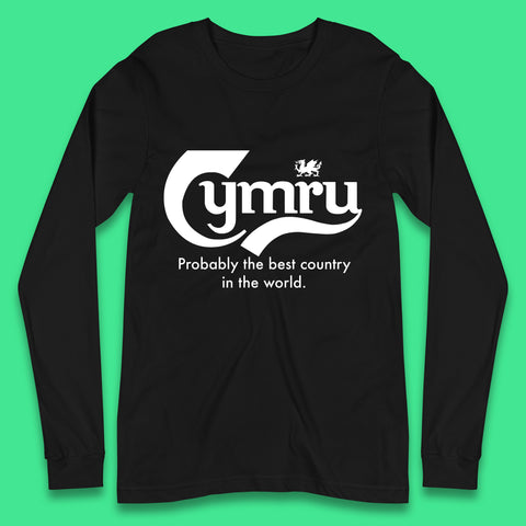 Cymru Probably The Best Country In The World Funny Carlsberg Wales Gift Long Sleeve T Shirt