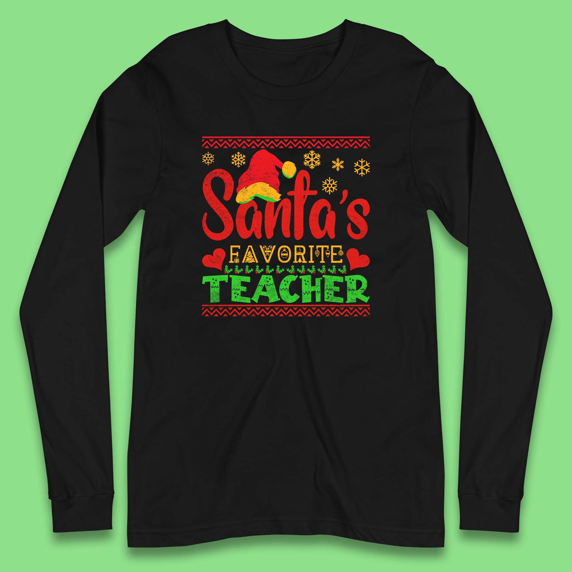 christmas santas favorite teacher t shirt