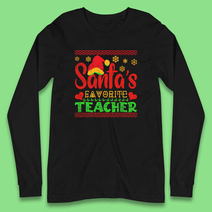 christmas santas favorite teacher t shirt