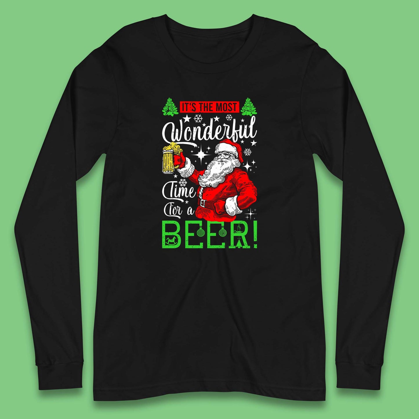 christmas santa bear long sleeve t shirt