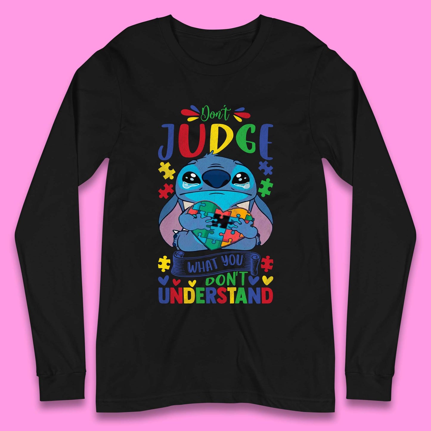 Autism Disney Stitch Long Sleeve T-Shirt