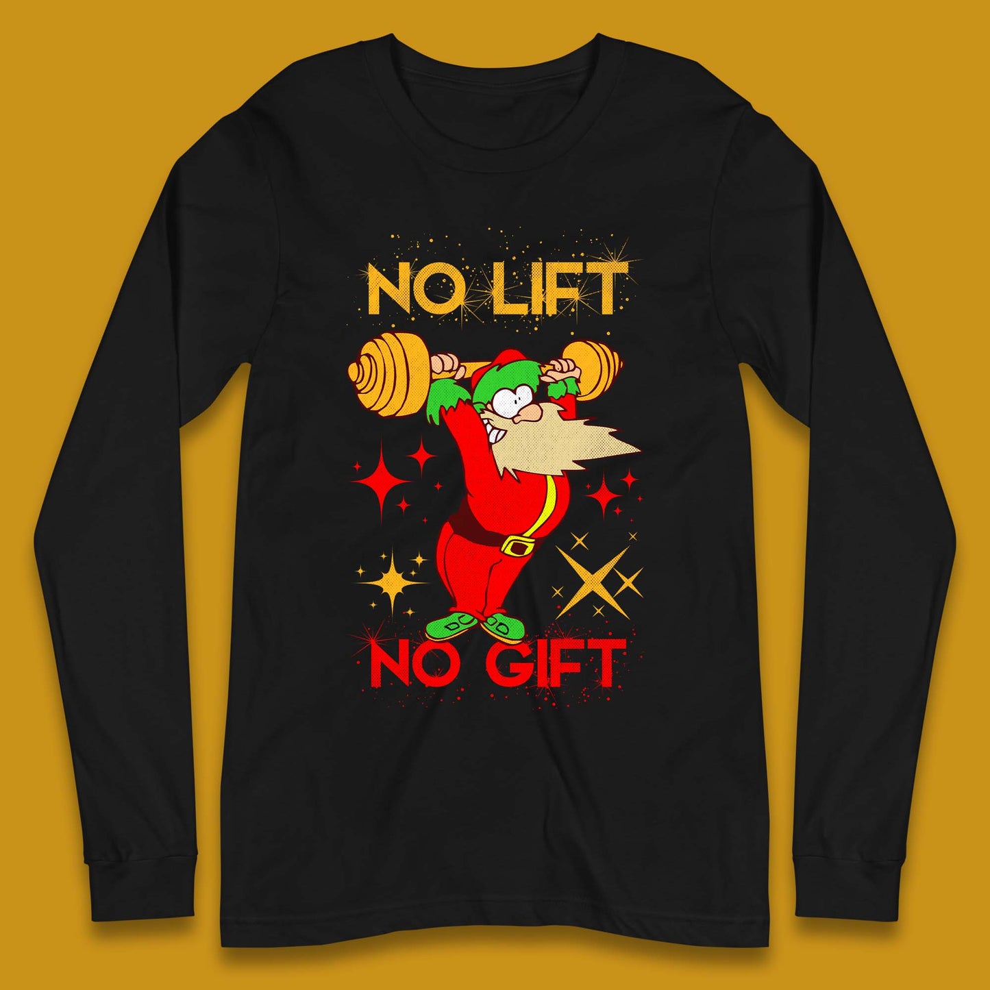 santa workout christmas long sleeve t shirt