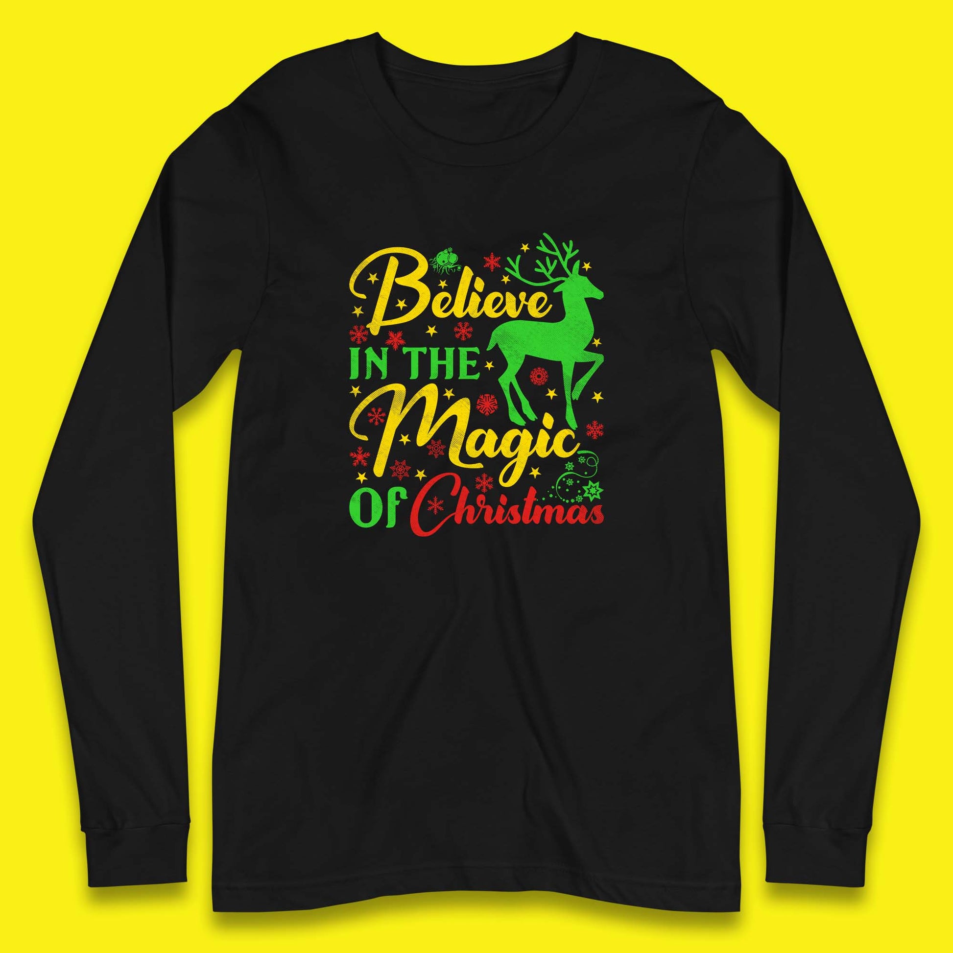 believe in the magic of christmas reindeer t shirt