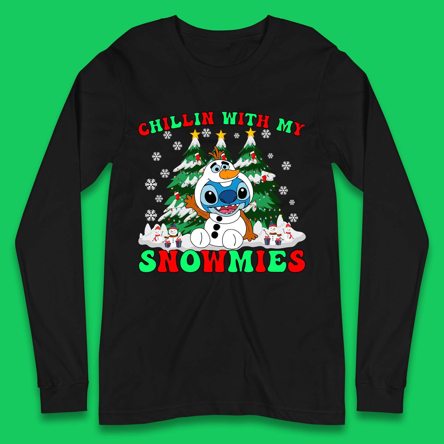 Snowman Stitch Christmas Long Sleeve T-Shirt