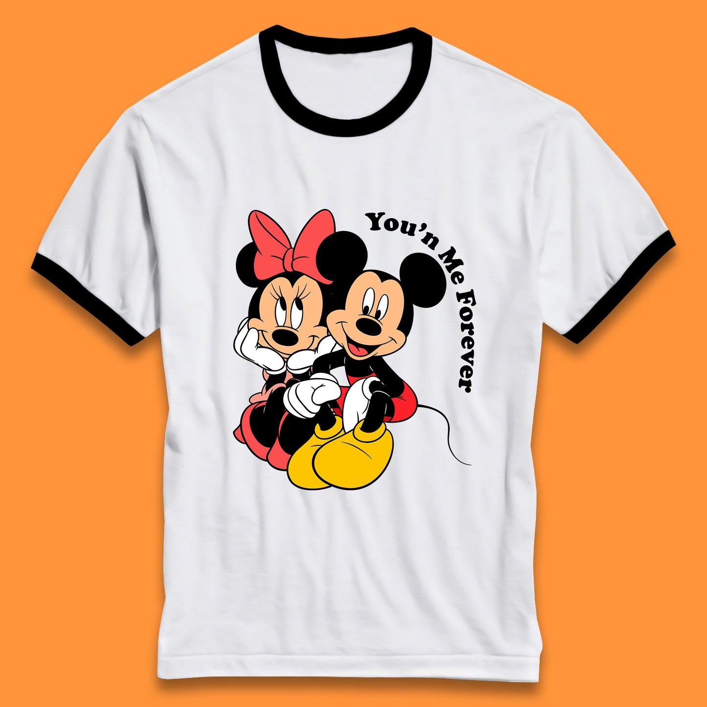 You'n Me Forever Disney Mickey & Minnie Mouse Disneyland Cartoon Characters Disney World Walt Disney Ringer T Shirt