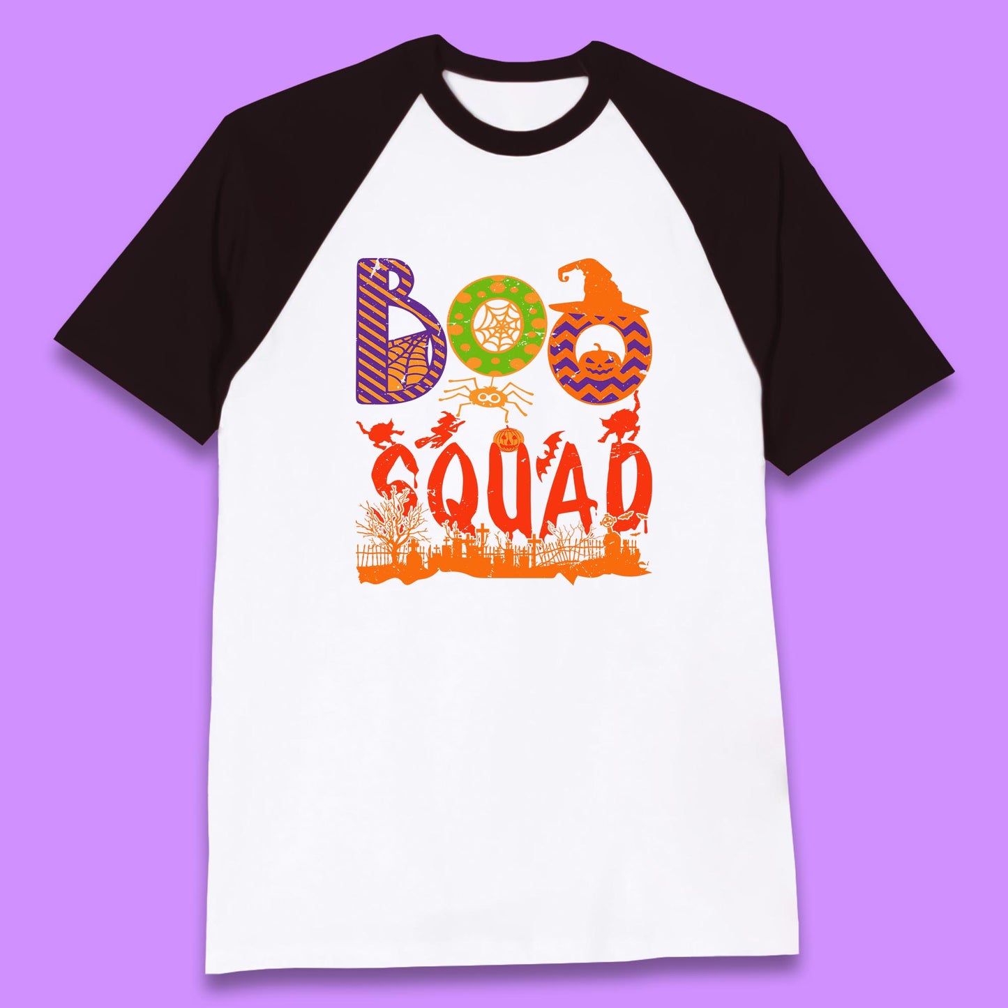 Boo Squad Halloween Matching Costume Horror Boo Crew Baseball T Shirt