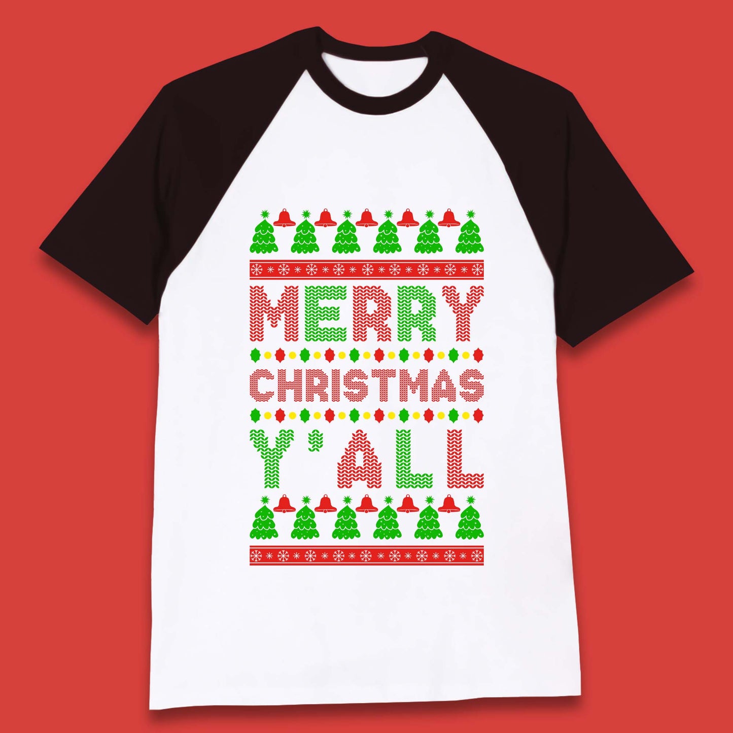 Merry Christmas Y'All Baseball T-Shirt