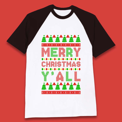 Merry Christmas Y'All Baseball T-Shirt