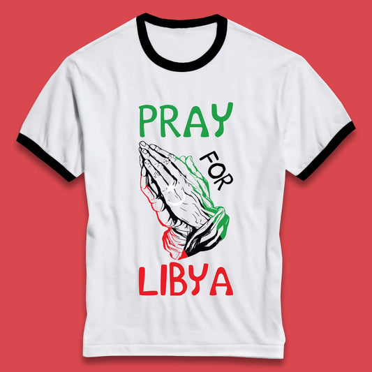Pray For Libya Stand With Libya Help Libya Flood Solidarity Ringer T Shirt