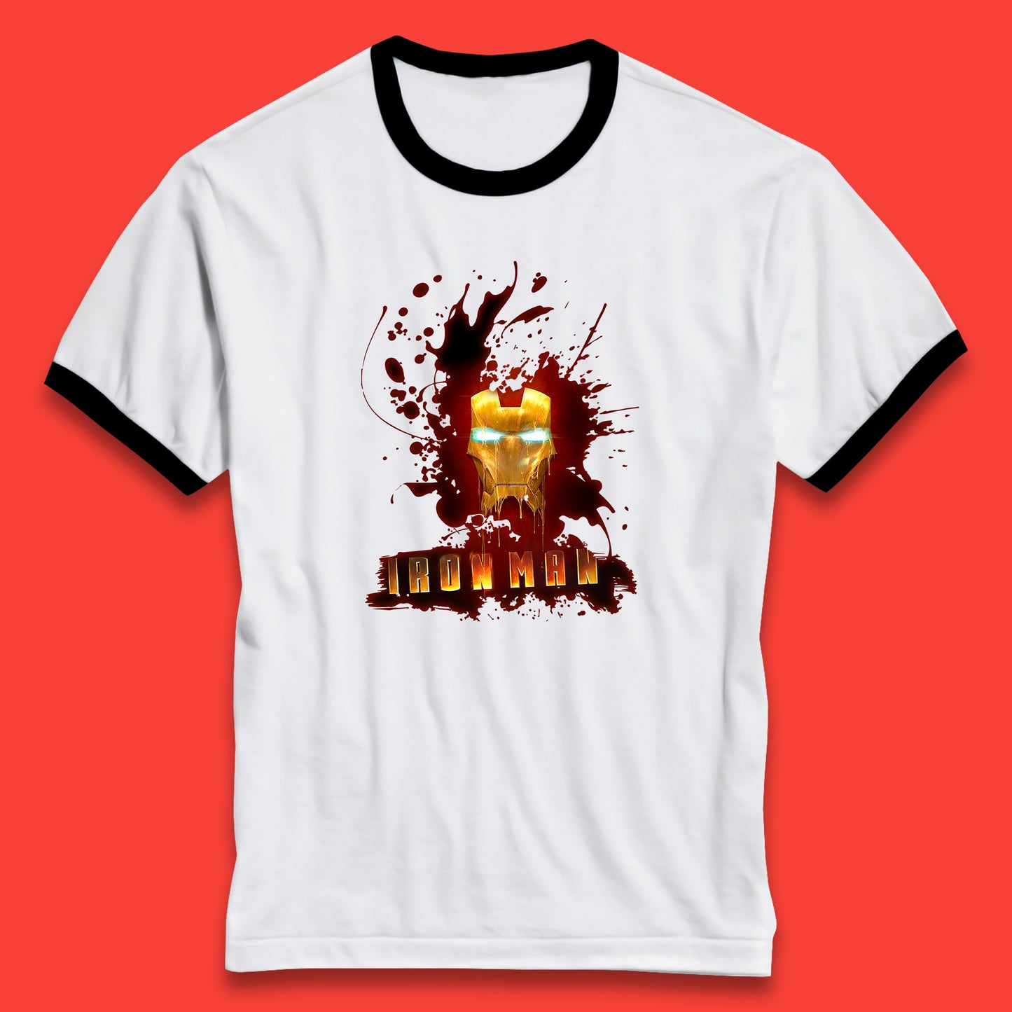 Marvel Avengers Iron Man Face Logo Avengers Endgame Superheros Movie Ringer T Shirt