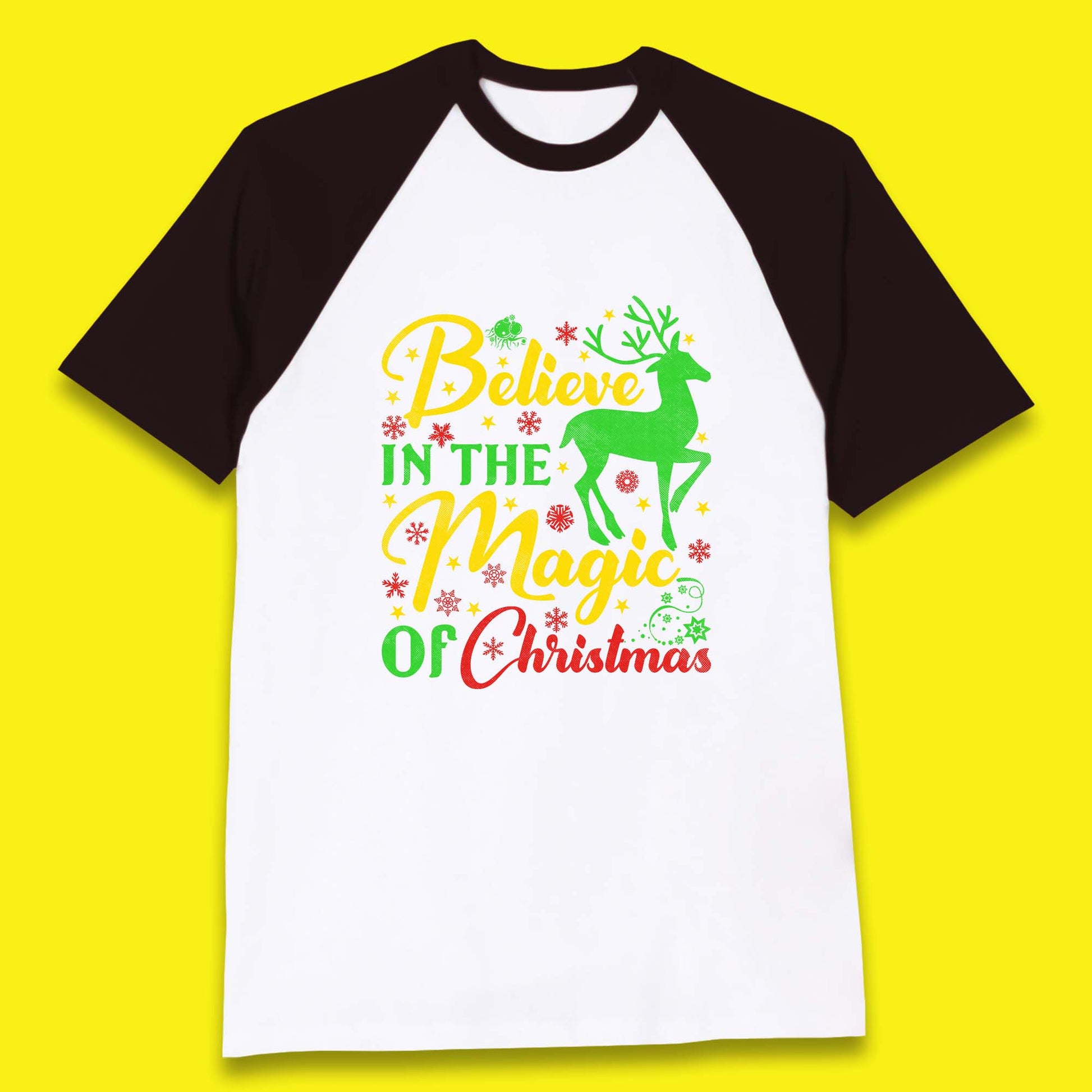 believe in the magic of christmas reindeer t shirt