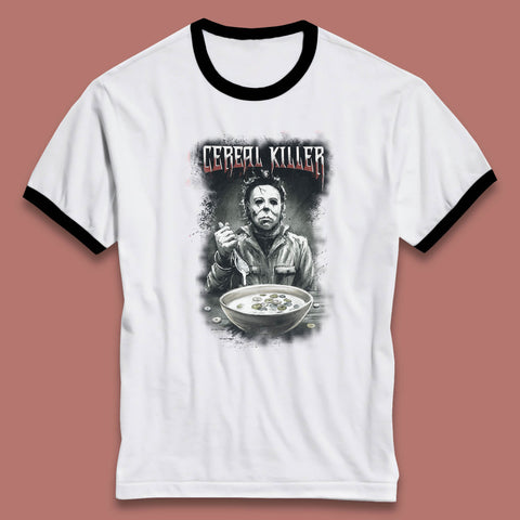 Michael Myers Cereal Killer Halloween Serial Killer Horror Movie Character Ringer T Shirt
