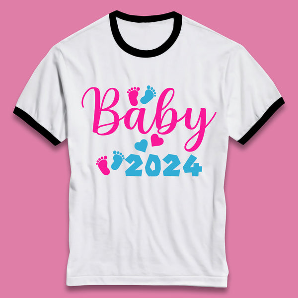 Baby 2024 Pregnancy Announcement Ringer T-Shirt
