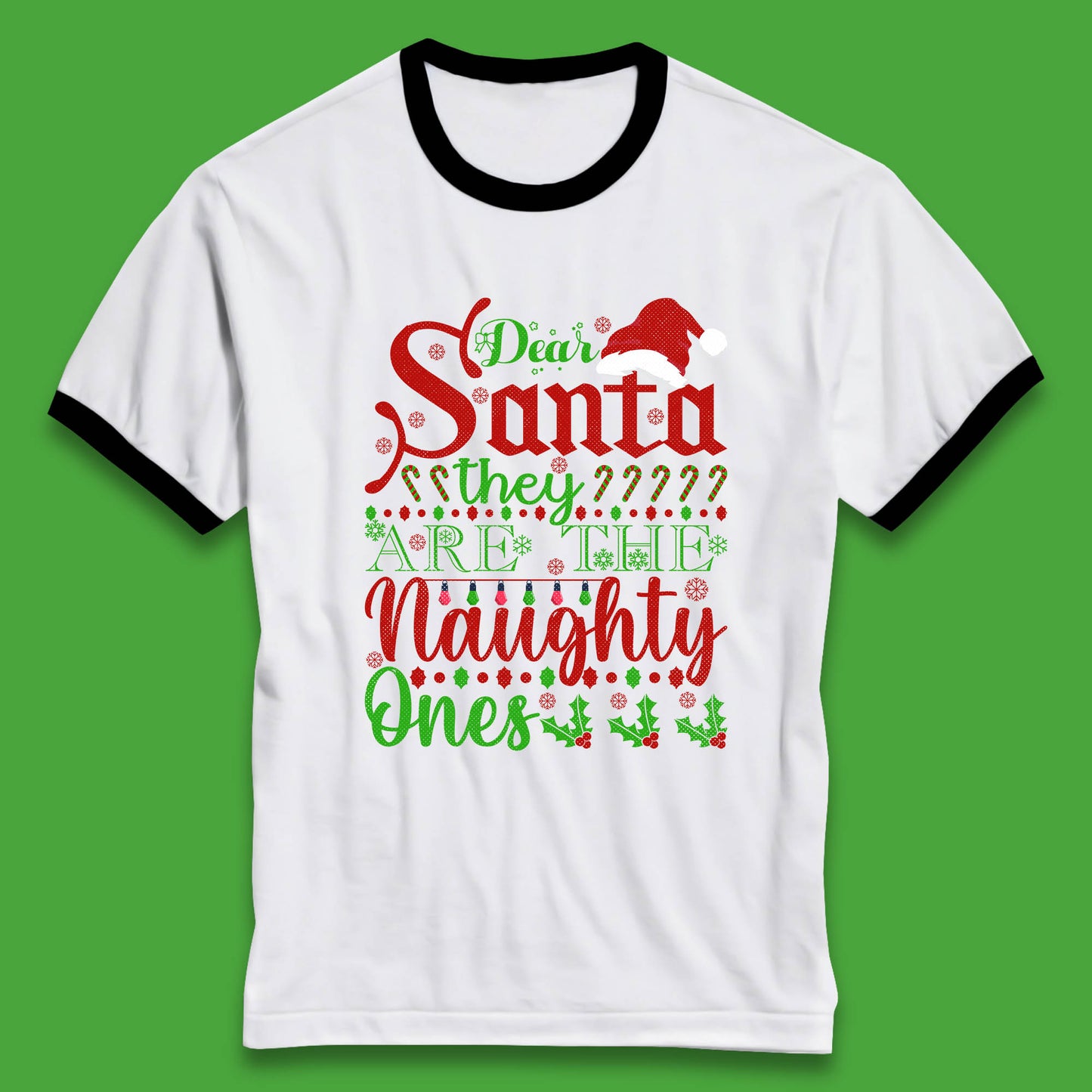 dear santa christmas ringer t shirt