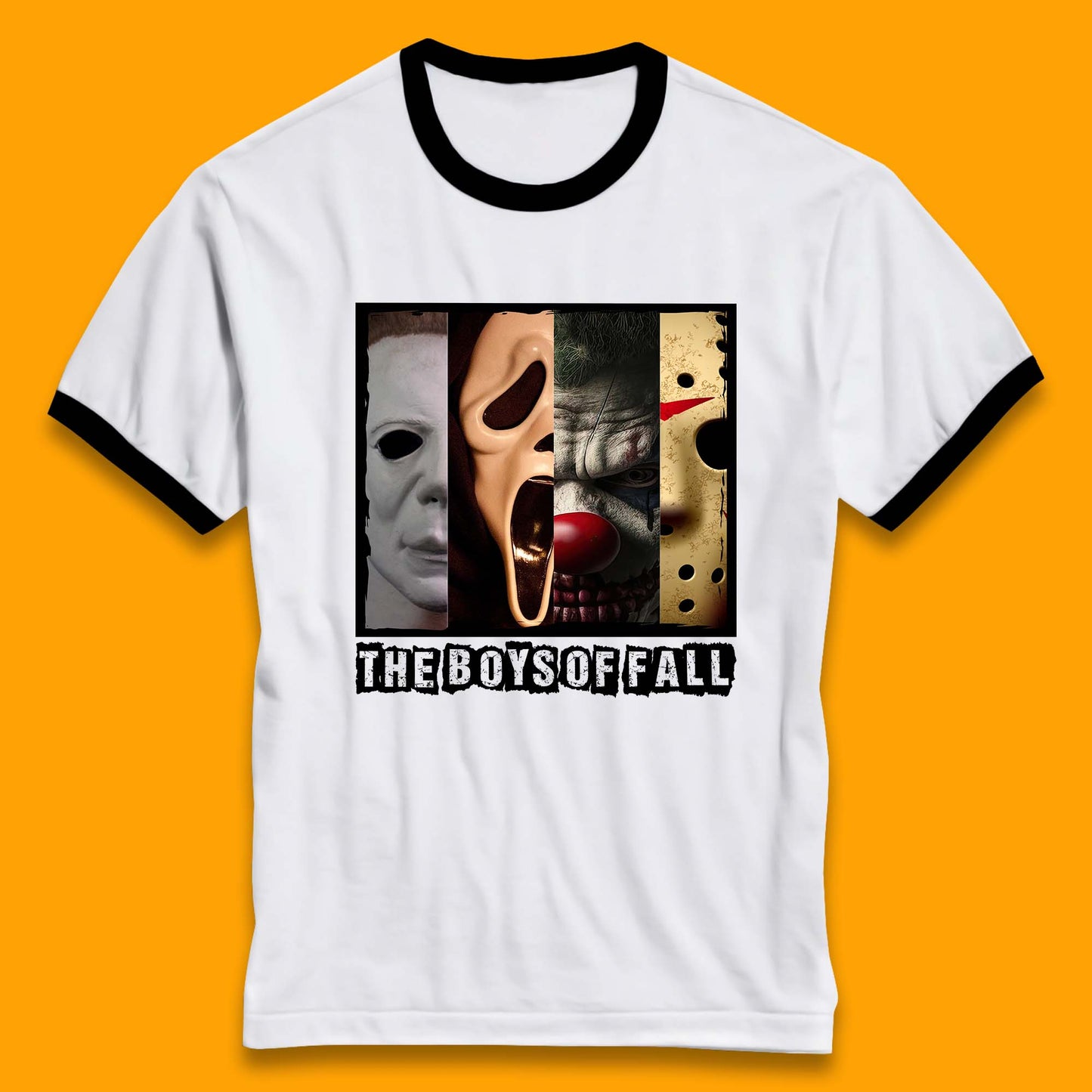 The Boys Of Fall Halloween Horror Movie Characters Friends Halloween Villians Serial Killers Ringer T Shirt