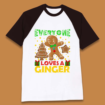 Dabbing Gingerbread Christmas Baseball T-Shirt