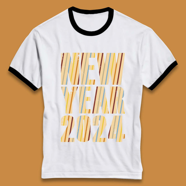 Retro Style New Year 2024 Ringer T-Shirt