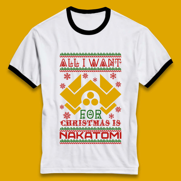 Want Nakatomi For Christmas Ringer T-Shirt