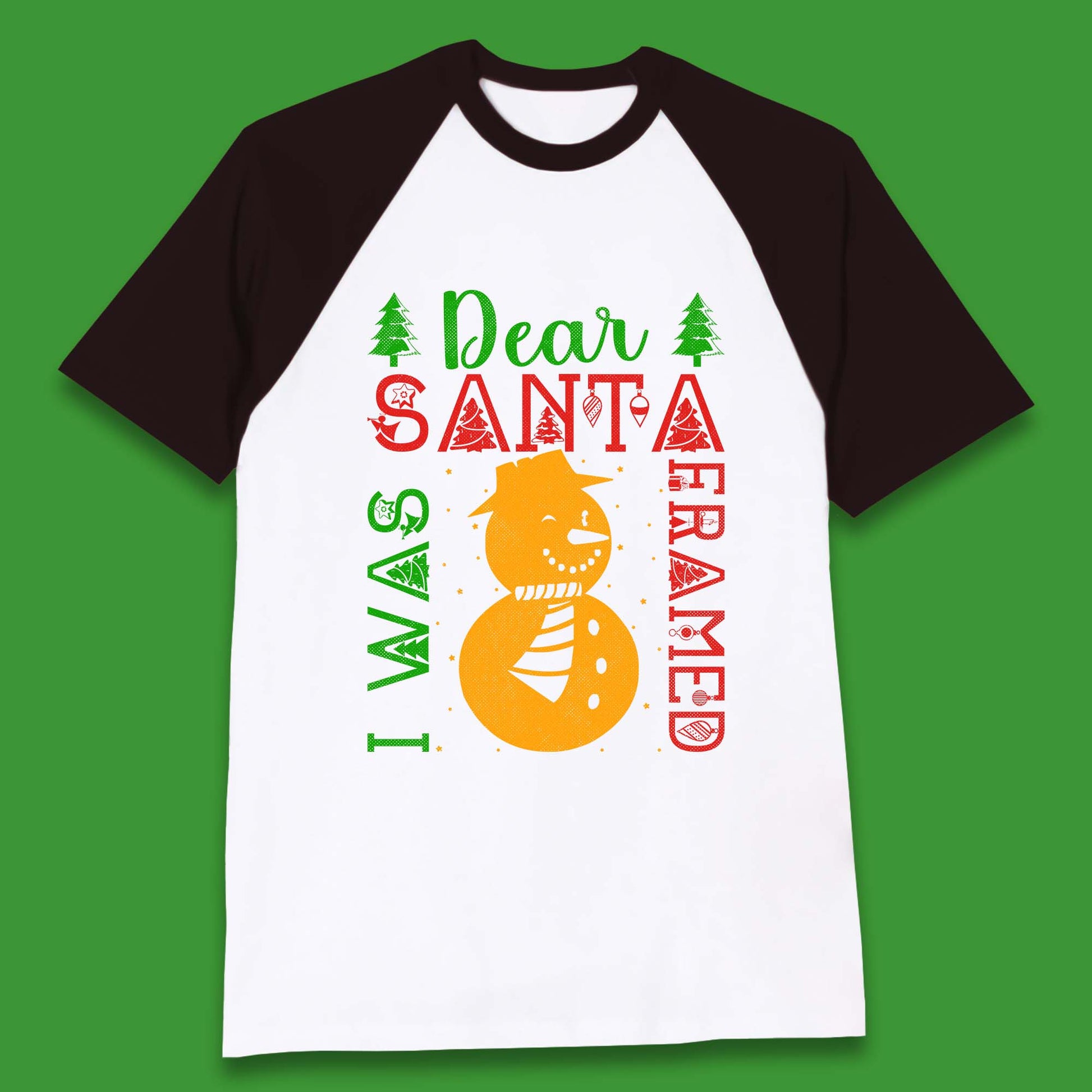 snowman christmas baseball t shirt