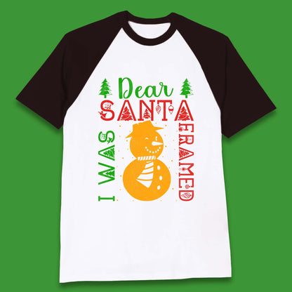 snowman christmas baseball t shirt