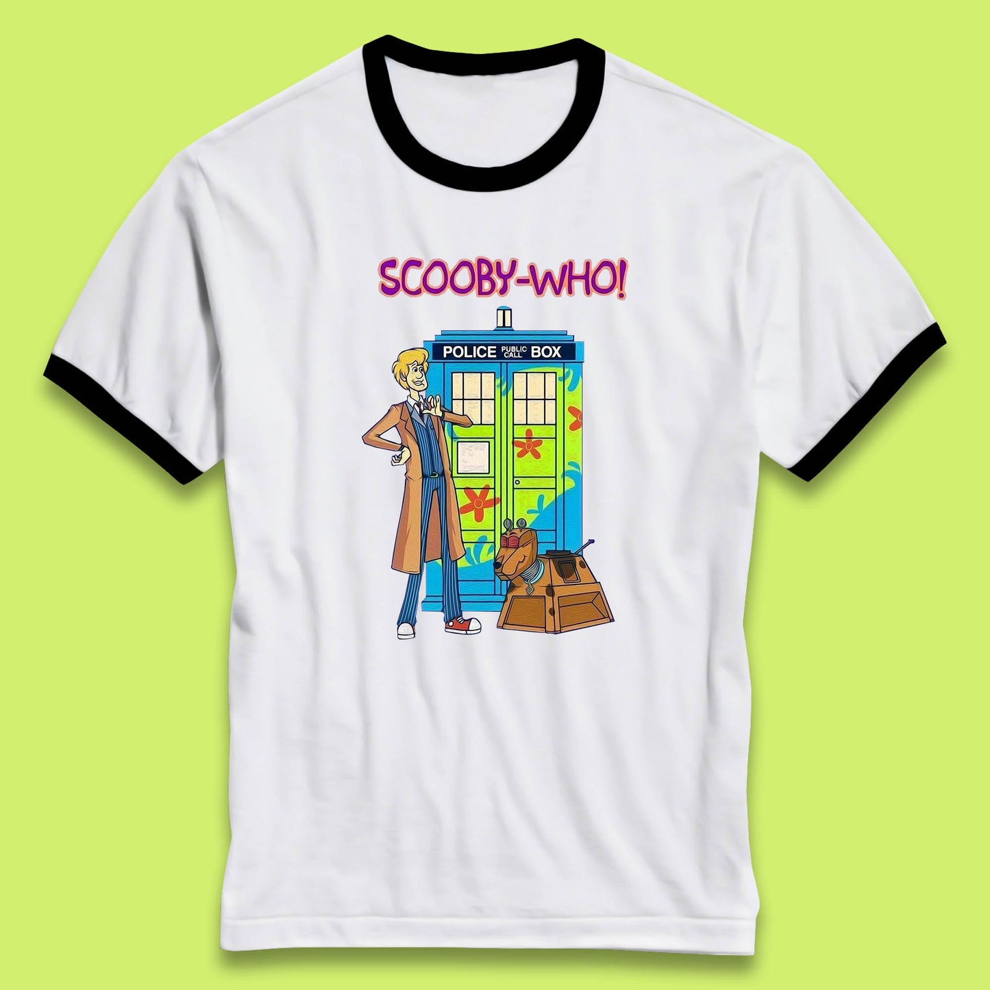 Scooby-Who Police Public Call Box  Scooby-Doo Doctor Who Tardis Police Box Ringer T Shirt
