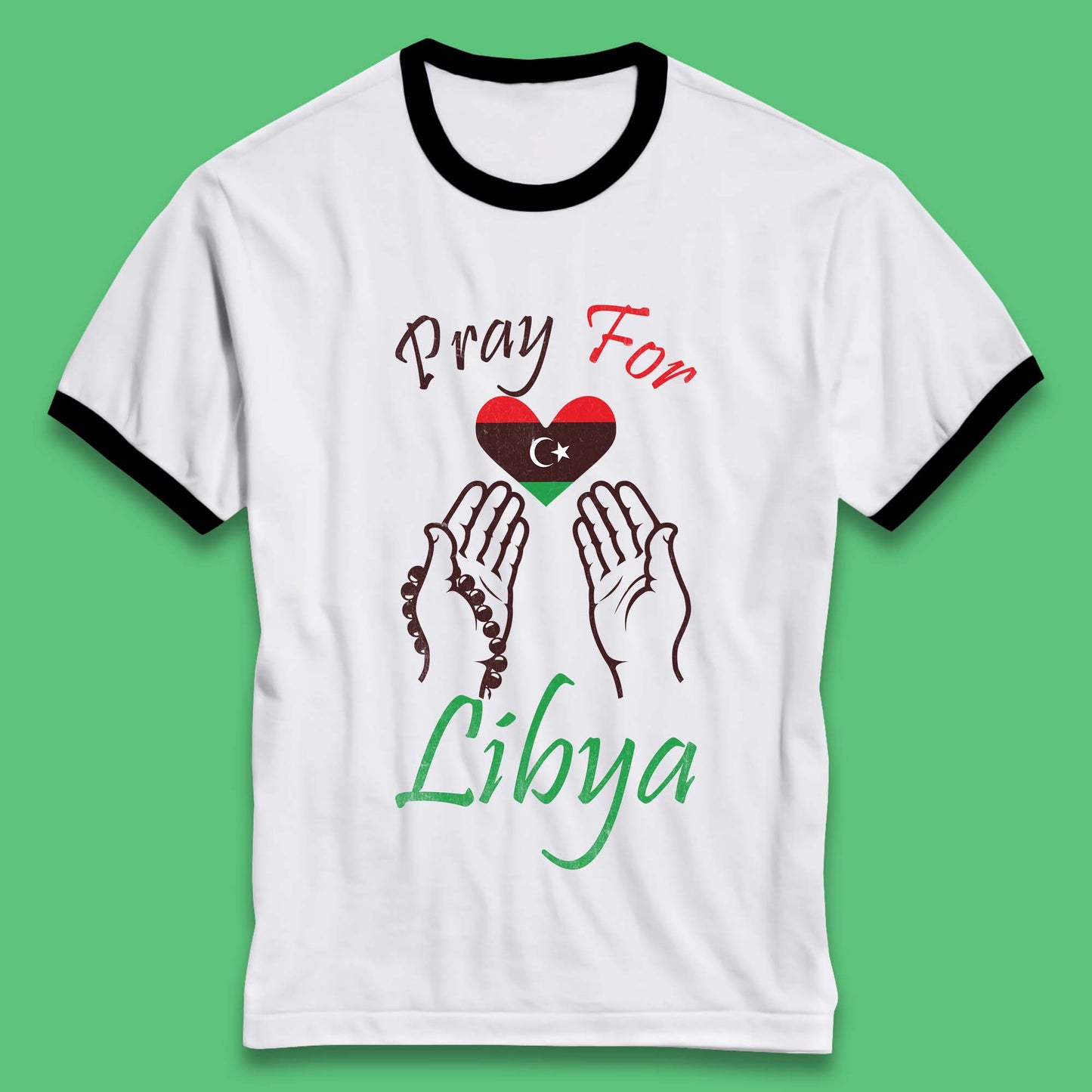 Pray For Libya Help Libya Flood Solidarity Stand With Libya Ringer T Shirt
