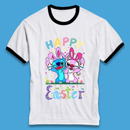 Happy Easter Stitch Ringer T-Shirt