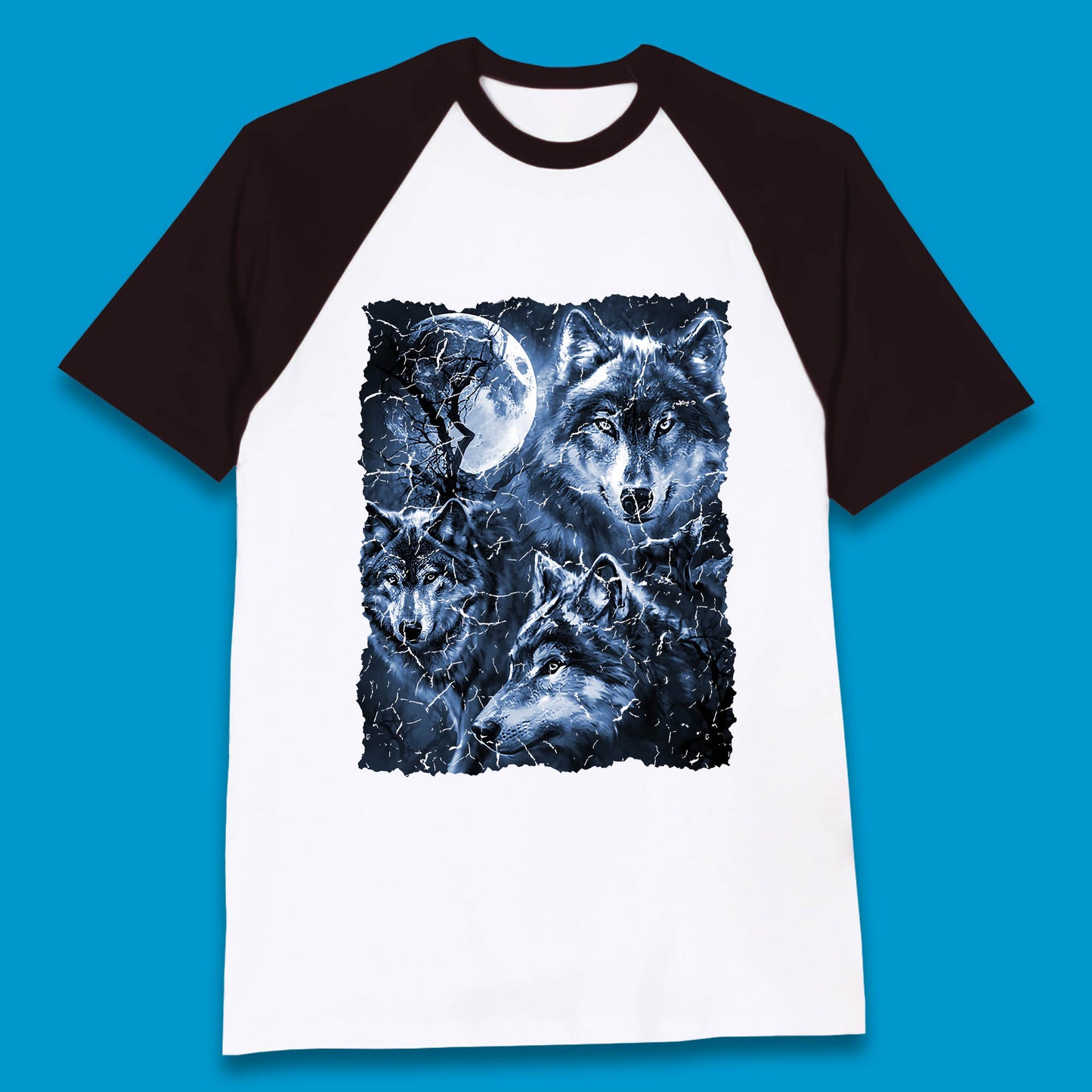 Wolf Family Howling 3 Wolf Moon Wild Free Wolves Three Gray Wolf Dog Animal The Mountain Baseball T Shirt