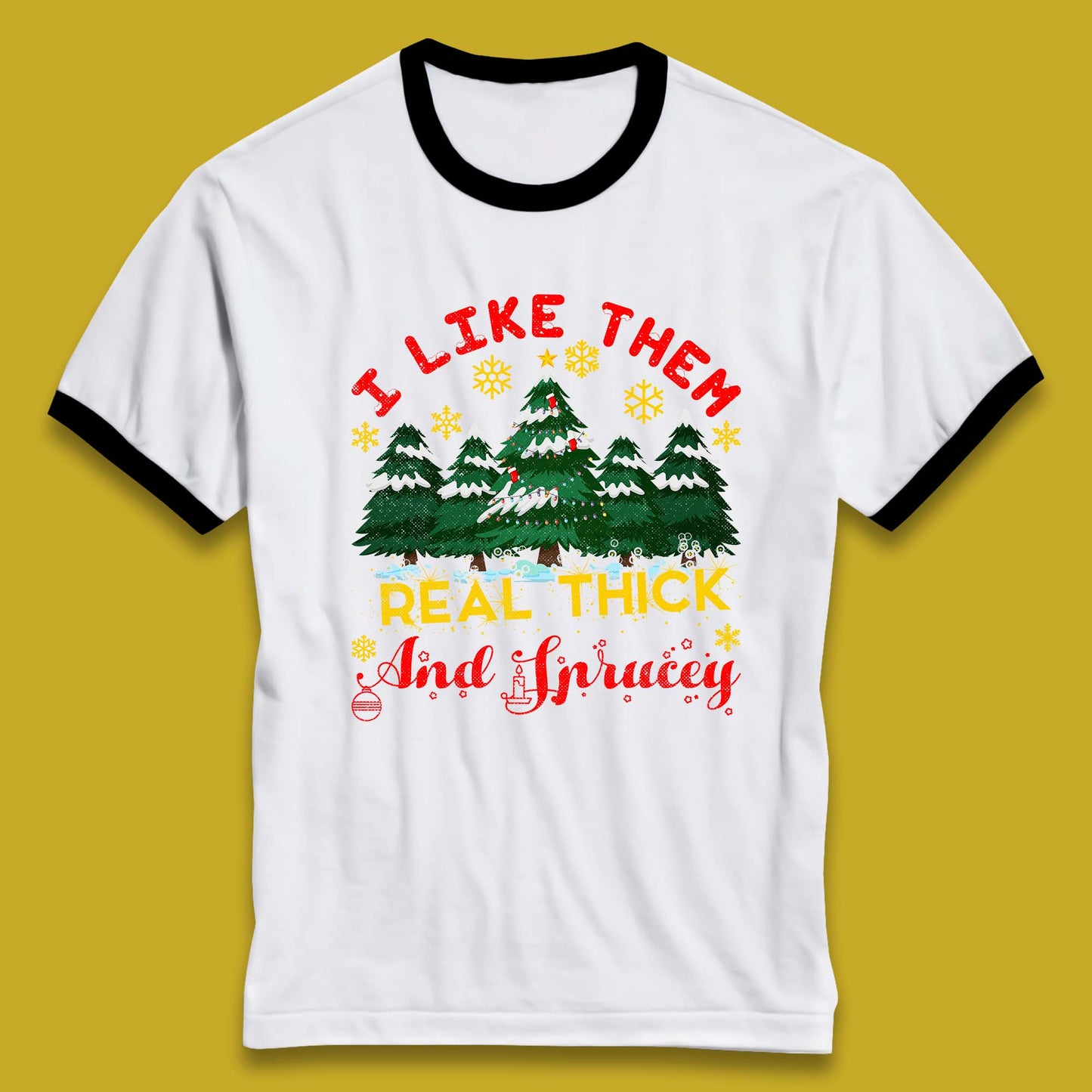 christmas tree ringer t shirt