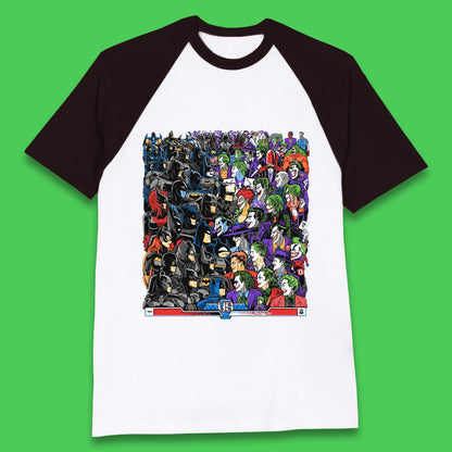 Bats VS Clowns DC Comics Batmans VS Joker Clowns Fighting Spoof Supervillain Comic Book Character Baseball T Shirt
