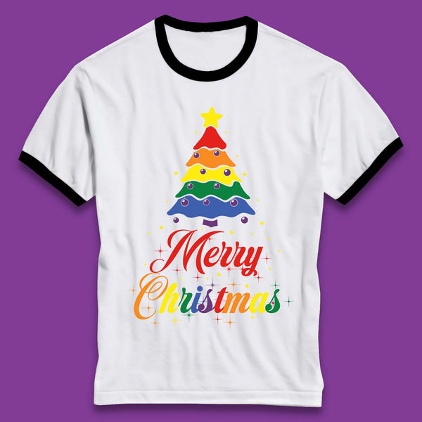 Pride Christmas Tree Ringer T-Shirt