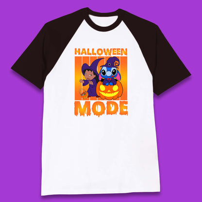 Halloween Mode Disney Lilo & Stitch Halloween Pumpkin Witch Hat Stitch Spooky Disneyland Trip Baseball T Shirt