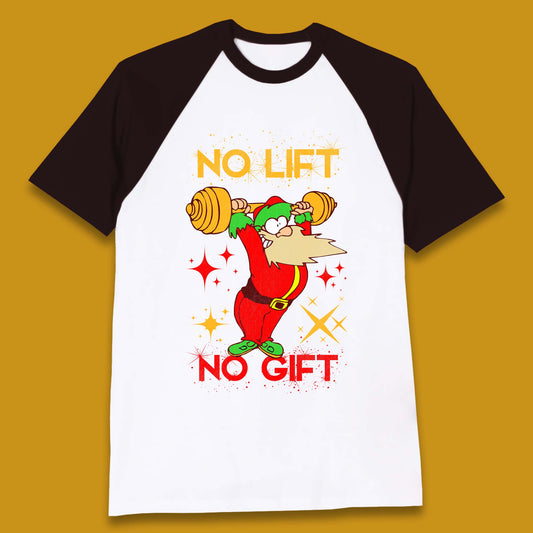 santa workout christmas baseball t shirt