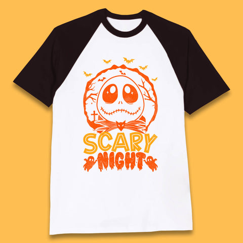 Halloween Scary Night Jack Skellington Nightmare Before Christmas Horror Scary Baseball T Shirt