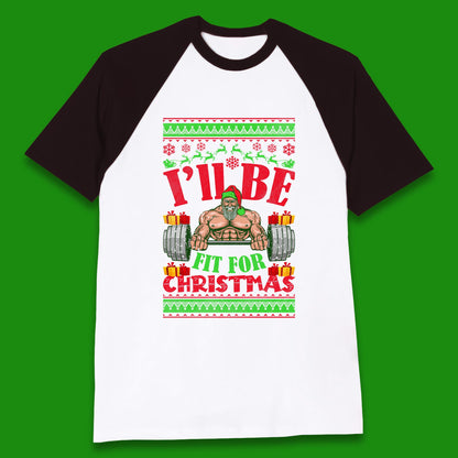 christmas gym baseball t shirt