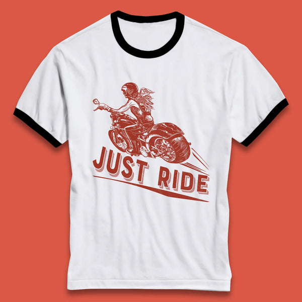 Just Ride Ringer T-Shirt