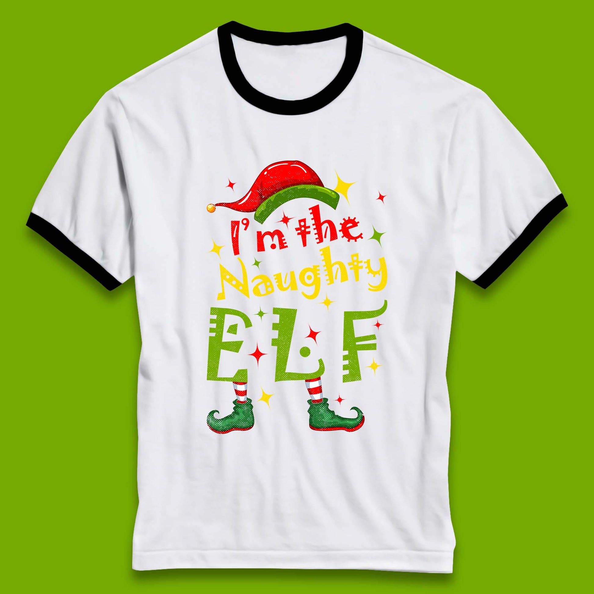 naughty elf ringer t shirt